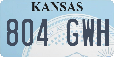 KS license plate 804GWH