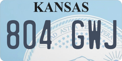 KS license plate 804GWJ