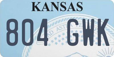 KS license plate 804GWK