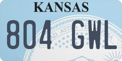 KS license plate 804GWL