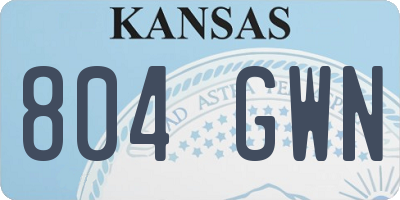 KS license plate 804GWN