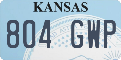 KS license plate 804GWP