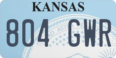 KS license plate 804GWR