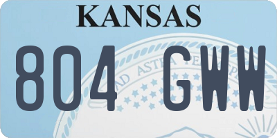 KS license plate 804GWW