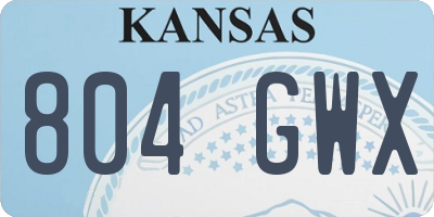 KS license plate 804GWX