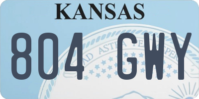 KS license plate 804GWY