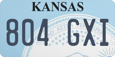 KS license plate 804GXI