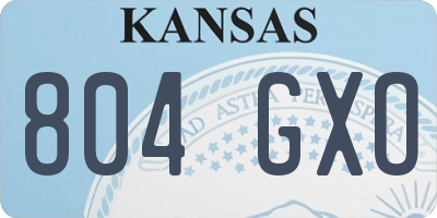 KS license plate 804GXO