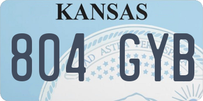 KS license plate 804GYB