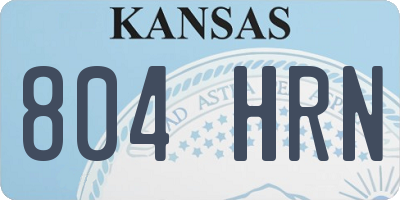 KS license plate 804HRN