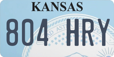 KS license plate 804HRY