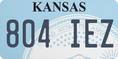 KS license plate 804IEZ