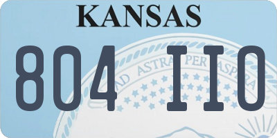 KS license plate 804IIO