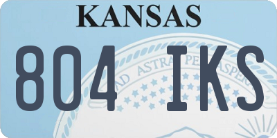 KS license plate 804IKS