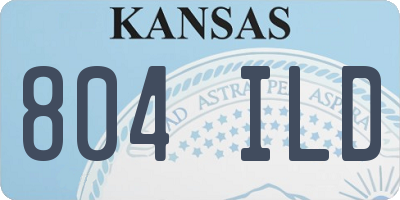 KS license plate 804ILD