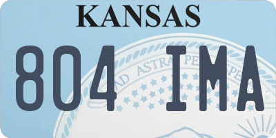 KS license plate 804IMA