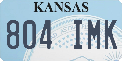 KS license plate 804IMK