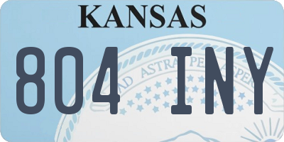 KS license plate 804INY