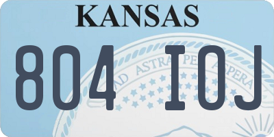 KS license plate 804IOJ