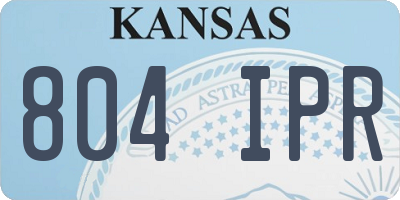 KS license plate 804IPR