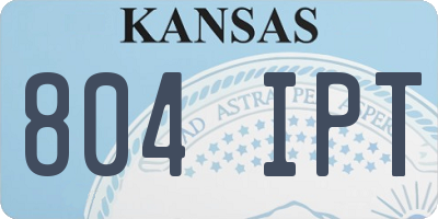 KS license plate 804IPT