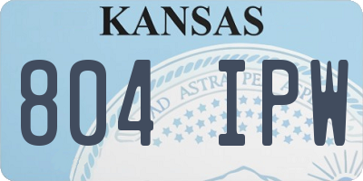 KS license plate 804IPW