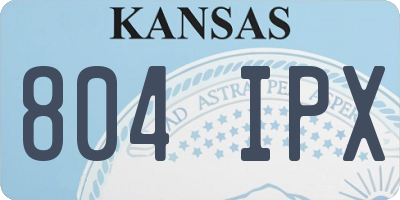 KS license plate 804IPX