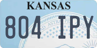 KS license plate 804IPY