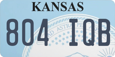 KS license plate 804IQB
