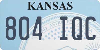 KS license plate 804IQC