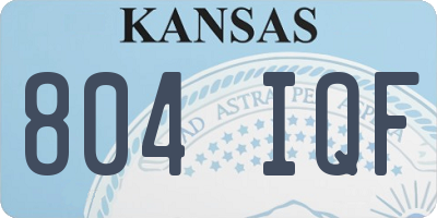 KS license plate 804IQF