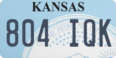 KS license plate 804IQK