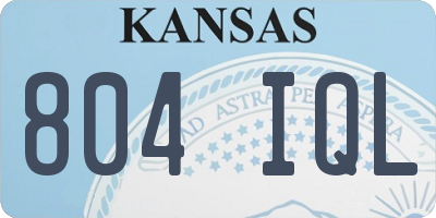 KS license plate 804IQL