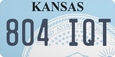 KS license plate 804IQT