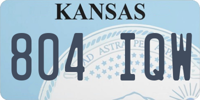 KS license plate 804IQW