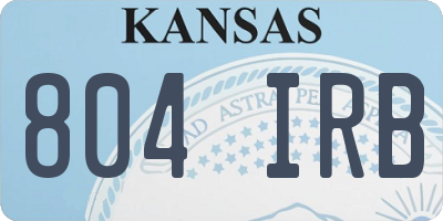 KS license plate 804IRB