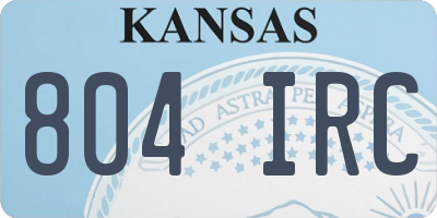 KS license plate 804IRC