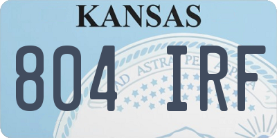 KS license plate 804IRF