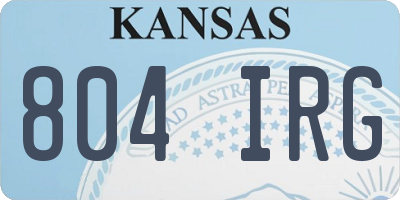 KS license plate 804IRG