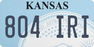 KS license plate 804IRI