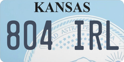 KS license plate 804IRL