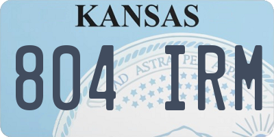 KS license plate 804IRM