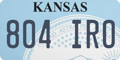 KS license plate 804IRO
