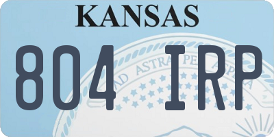 KS license plate 804IRP
