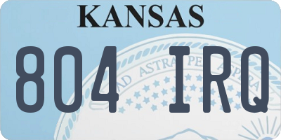 KS license plate 804IRQ