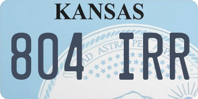 KS license plate 804IRR
