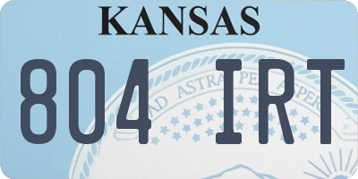 KS license plate 804IRT