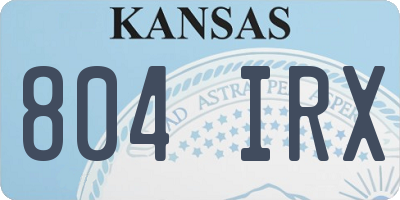 KS license plate 804IRX