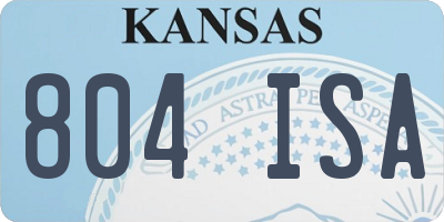 KS license plate 804ISA