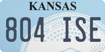 KS license plate 804ISE